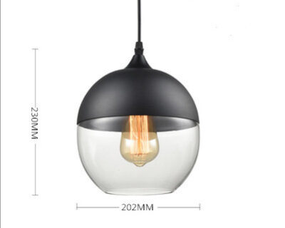 Hanglamp bolvormig – zwart/glas