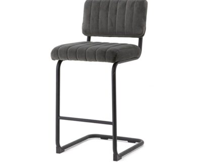 Operator bar chair  low – grey velvet
