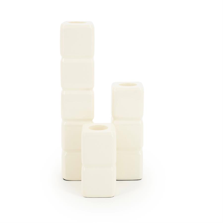 Candle holder Cube - beige