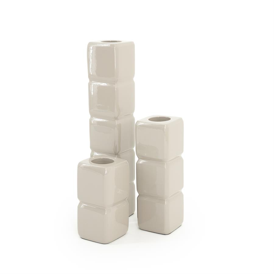 Candle holder Cube - taupe