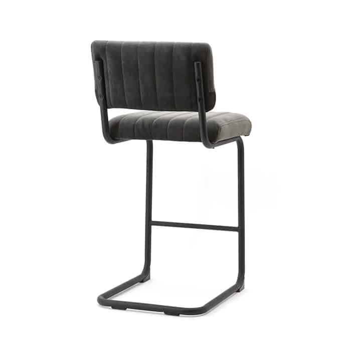 Operator bar chair low - grey velvet